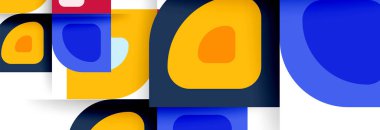 Soyut yuvarlak şekiller ve gölge efektleri tekrarlanan vektör modern geometrik arkaplan kümesi