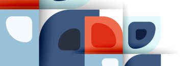 Soyut yuvarlak şekiller ve gölge efektleri tekrarlanan vektör modern geometrik arkaplan kümesi