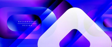 Çizgiler ve modern formlarla vektör geometrik arkaplan. Soyut yuvarlak şekiller, gölge ve ışık efektleri ile akışkan eğimli