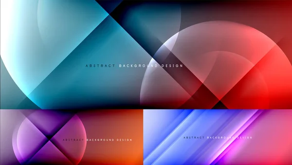 Vector geometric abstract background set, minimal design — Stock Vector