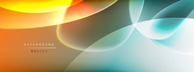 Vektör soyut arkaplan - sıvı kabarcıklar, gölgeler ve ışık efektleri ile sıvı gradyan şekiller. Metin için parlak tasarım şablonu