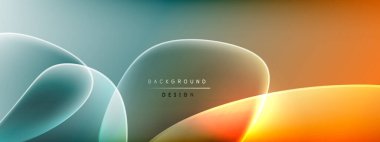 Vektör soyut arkaplan - sıvı kabarcıklar, gölgeler ve ışık efektleri ile sıvı gradyan şekiller. Metin için parlak tasarım şablonu