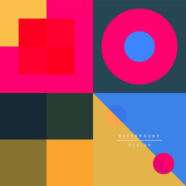 Neo memphis geometrik deseni daireler, kareler ve çizgilerle. Kapaklar, afişler, el ilanları ve posterler ve diğer şablonlar için pop sanatları soyut arka plan