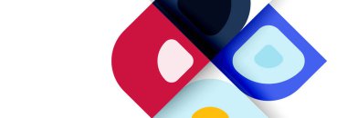 Soyut yuvarlak şekiller ve gölge efektleri tekrarlanan vektör modern geometrik arkaplan kümesi