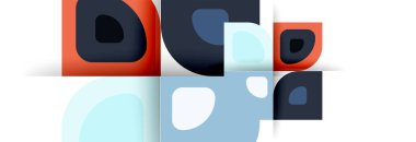 Soyut yuvarlak şekiller ve gölge efektleri tekrarlanan vektör modern geometrik arkaplan kümesi