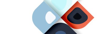 Soyut yuvarlak şekiller ve gölge efektleri tekrarlanan vektör modern geometrik arkaplan kümesi