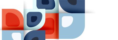 Soyut yuvarlak şekiller ve gölge efektleri tekrarlanan vektör modern geometrik arkaplan kümesi