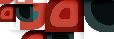 Soyut yuvarlak şekiller ve gölge efektleri tekrarlanan vektör modern geometrik arkaplan kümesi