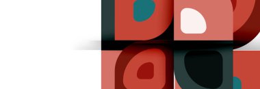 Soyut yuvarlak şekiller ve gölge efektleri tekrarlanan vektör modern geometrik arkaplan kümesi