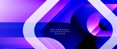 Çizgiler ve modern formlarla vektör geometrik arkaplan. Soyut yuvarlak şekiller, gölge ve ışık efektleri ile akışkan eğimli