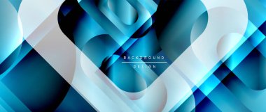 Çizgiler ve modern formlarla vektör geometrik arkaplan. Soyut yuvarlak şekiller, gölge ve ışık efektleri ile akışkan eğimli