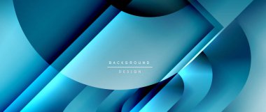 Çizgiler ve modern formlarla vektör geometrik arkaplan. Soyut yuvarlak şekiller, gölge ve ışık efektleri ile akışkan eğimli