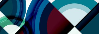 Yuvarlak şekiller, üçgenler ve daireler. Modern soyut arkaplan