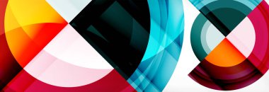 Yuvarlak şekiller, üçgenler ve daireler. Modern soyut arkaplan