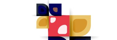 Soyut yuvarlak şekiller ve gölge efektleri tekrarlanan vektör modern geometrik arkaplan kümesi