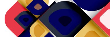 Soyut yuvarlak şekiller ve gölge efektleri tekrarlanan vektör modern geometrik arkaplan kümesi