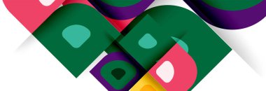 Soyut yuvarlak şekiller ve gölge efektleri tekrarlanan vektör modern geometrik arkaplan kümesi