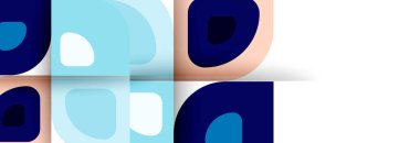 Soyut yuvarlak şekiller ve gölge efektleri tekrarlanan vektör modern geometrik arkaplan kümesi