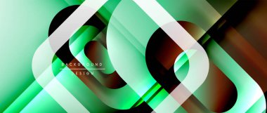 Çizgiler ve modern formlarla vektör geometrik arkaplan. Soyut yuvarlak şekiller, gölge ve ışık efektleri ile akışkan eğimli