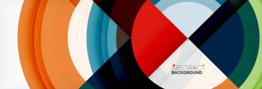 Yuvarlak şekiller, üçgenler ve daireler. Modern soyut arkaplan