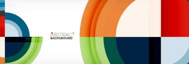 Yuvarlak şekiller, üçgenler ve daireler. Modern soyut arkaplan