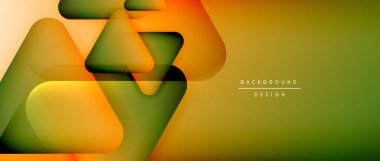 Üçgen geometrik soyut arkaplanı şekillendirir. Üç boyutlu gölge efektleri ve sıvı eğimleri. Metin mesajınız için modern üstüste bindirme formları duvar kağıdı