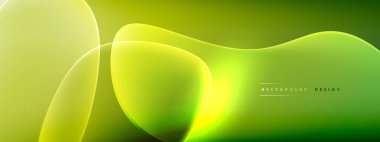 Vektör soyut arkaplan - sıvı kabarcıklar, gölgeler ve ışık efektleri ile sıvı gradyan şekiller. Metin için parlak tasarım şablonu