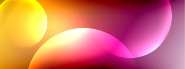 Vektör soyut arka plan sıvı baloncuk daireleri, gölgeler ve ışık efektleri ile sıvı gradyan. Metin için parlak tasarım şablonları