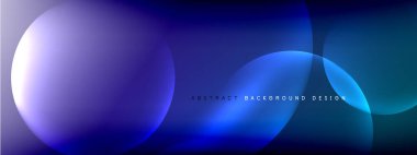 Vektör soyut arka plan sıvı baloncuk daireleri, gölgeler ve ışık efektleri ile sıvı gradyan. Metin için parlak tasarım şablonları