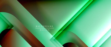 Çizgiler ve modern formlarla vektör geometrik arkaplan. Soyut yuvarlak şekiller, gölge ve ışık efektleri ile akışkan eğimli