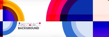 Yuvarlak şekiller, üçgenler ve daireler. Modern soyut arkaplan