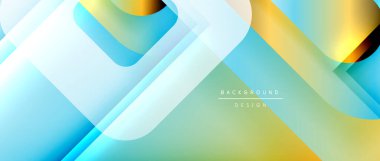 Çizgiler ve modern formlarla vektör geometrik arkaplan. Soyut yuvarlak şekiller, gölge ve ışık efektleri ile akışkan eğimli