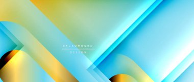 Çizgiler ve modern formlarla vektör geometrik arkaplan. Soyut yuvarlak şekiller, gölge ve ışık efektleri ile akışkan eğimli