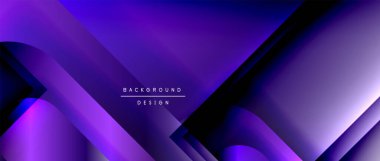 Çizgiler ve modern formlarla vektör geometrik arkaplan. Soyut yuvarlak şekiller, gölge ve ışık efektleri ile akışkan eğimli