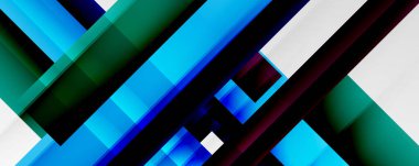 Gölge çizgileri, modern formlar, dikdörtgenler, kareler ve akışkan eğimlere sahip geometrik soyut arkaplanlar. Parlak renkli çizgiler serin arkaplanlar