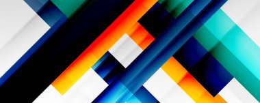 Gölge çizgileri, modern formlar, dikdörtgenler, kareler ve akışkan eğimlere sahip geometrik soyut arkaplanlar. Parlak renkli çizgiler serin arkaplanlar