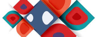 Soyut yuvarlak şekiller ve gölge efektleri tekrarlanan vektör modern geometrik arkaplan kümesi