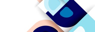 Soyut yuvarlak şekiller ve gölge efektleri tekrarlanan vektör modern geometrik arkaplan kümesi