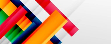 Gölge çizgileri, modern formlar, dikdörtgenler, kareler ve akışkan eğimlere sahip geometrik soyut arkaplanlar. Parlak renkli çizgiler serin arkaplanlar