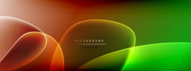 Vektör soyut arkaplan - sıvı kabarcıklar, gölgeler ve ışık efektleri ile sıvı gradyan şekiller. Metin için parlak tasarım şablonu