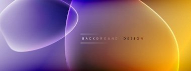 Vektör soyut arkaplan - sıvı kabarcıklar, gölgeler ve ışık efektleri ile sıvı gradyan şekiller. Metin için parlak tasarım şablonu