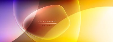 Vektör soyut arkaplan - sıvı kabarcıklar, gölgeler ve ışık efektleri ile sıvı gradyan şekiller. Metin için parlak tasarım şablonu