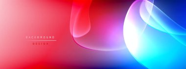 Vektör soyut arkaplan - sıvı kabarcıklar, gölgeler ve ışık efektleri ile sıvı gradyan şekiller. Metin için parlak tasarım şablonu