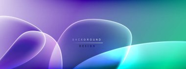 Vektör soyut arkaplan - sıvı kabarcıklar, gölgeler ve ışık efektleri ile sıvı gradyan şekiller. Metin için parlak tasarım şablonu