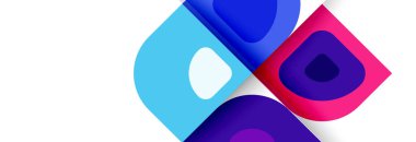 Soyut yuvarlak şekiller ve gölge efektleri tekrarlanan vektör modern geometrik arkaplan kümesi