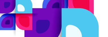 Soyut yuvarlak şekiller ve gölge efektleri tekrarlanan vektör modern geometrik arkaplan kümesi