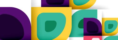 Soyut yuvarlak şekiller ve gölge efektleri tekrarlanan vektör modern geometrik arkaplan kümesi