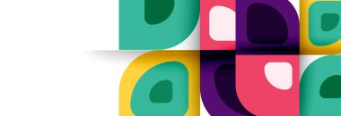 Soyut yuvarlak şekiller ve gölge efektleri tekrarlanan vektör modern geometrik arkaplan kümesi