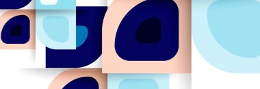 Soyut yuvarlak şekiller ve gölge efektleri tekrarlanan vektör modern geometrik arkaplan kümesi