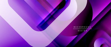 Çizgiler ve modern formlarla vektör geometrik arkaplan. Soyut yuvarlak şekiller, gölge ve ışık efektleri ile akışkan eğimli